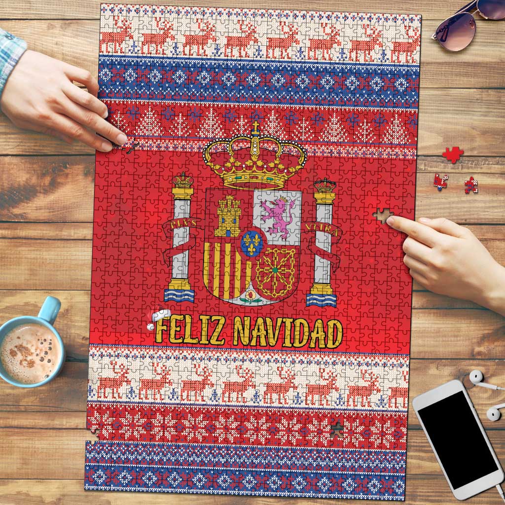 Spain Coat Of Arms Christmas Puzzle Feliz Navidad - Wonder Print Shop