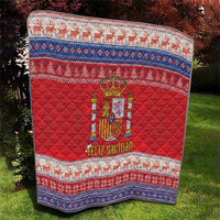 Spain Coat Of Arms Christmas Quilt Feliz Navidad - Wonder Print Shop