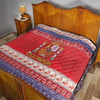 Spain Coat Of Arms Christmas Quilt Feliz Navidad - Wonder Print Shop