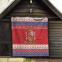Spain Coat Of Arms Christmas Quilt Feliz Navidad - Wonder Print Shop