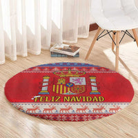 Spain Coat Of Arms Christmas Round Carpet Feliz Navidad - Wonder Print Shop