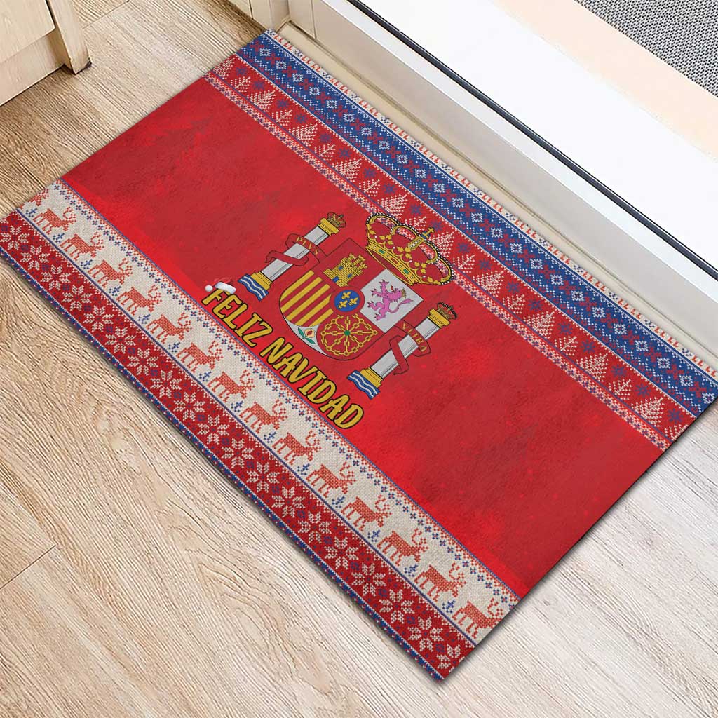 Spain Coat Of Arms Christmas Rubber Doormat Feliz Navidad - Wonder Print Shop
