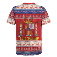 Spain Coat Of Arms Christmas Rugby Jersey Feliz Navidad - Wonder Print Shop