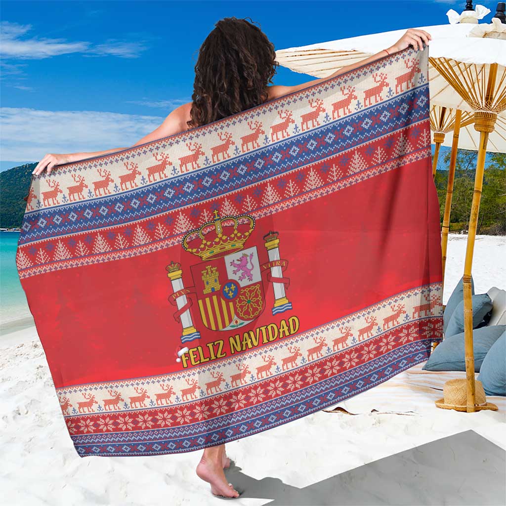 Spain Coat Of Arms Christmas Sarong Feliz Navidad - Wonder Print Shop