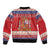 Spain Coat Of Arms Christmas Sleeve Zip Bomber Jacket Feliz Navidad - Wonder Print Shop