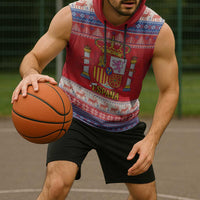 Spain Coat Of Arms Christmas Sleeveless Hoodie Feliz Navidad - Wonder Print Shop