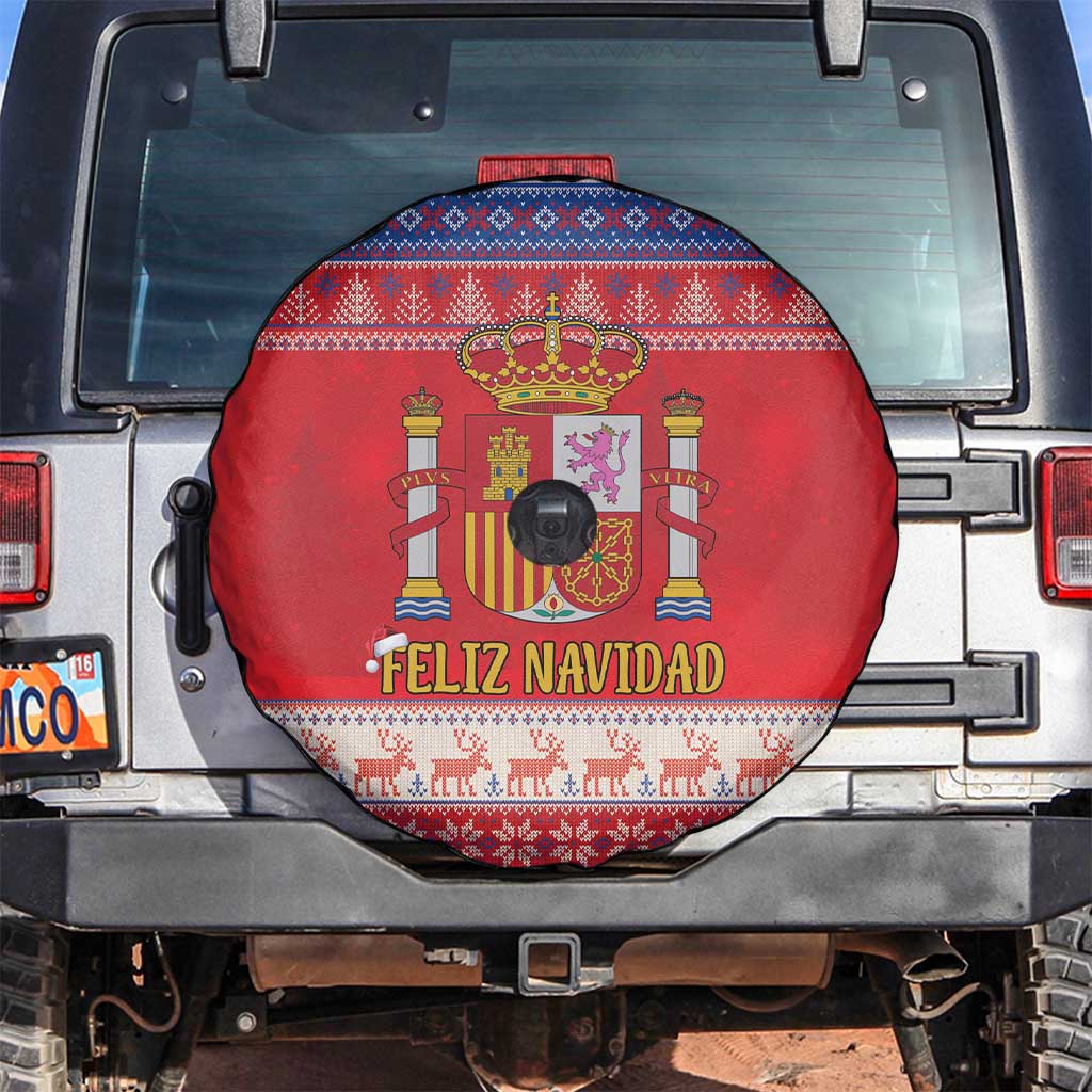 Spain Coat Of Arms Christmas Spare Tire Cover Feliz Navidad - Wonder Print Shop