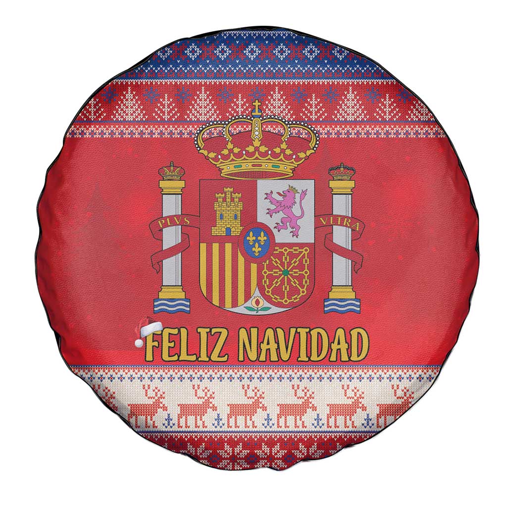 Spain Coat Of Arms Christmas Spare Tire Cover Feliz Navidad - Wonder Print Shop