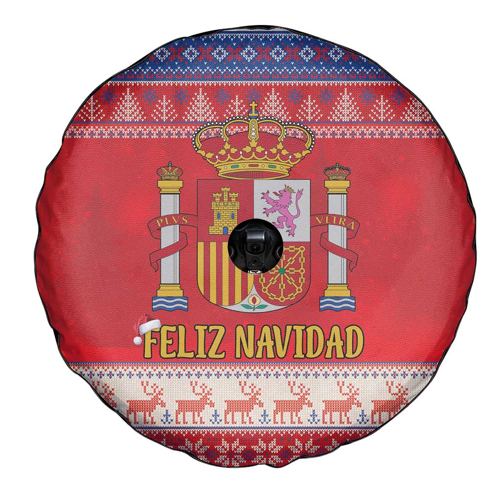Spain Coat Of Arms Christmas Spare Tire Cover Feliz Navidad - Wonder Print Shop