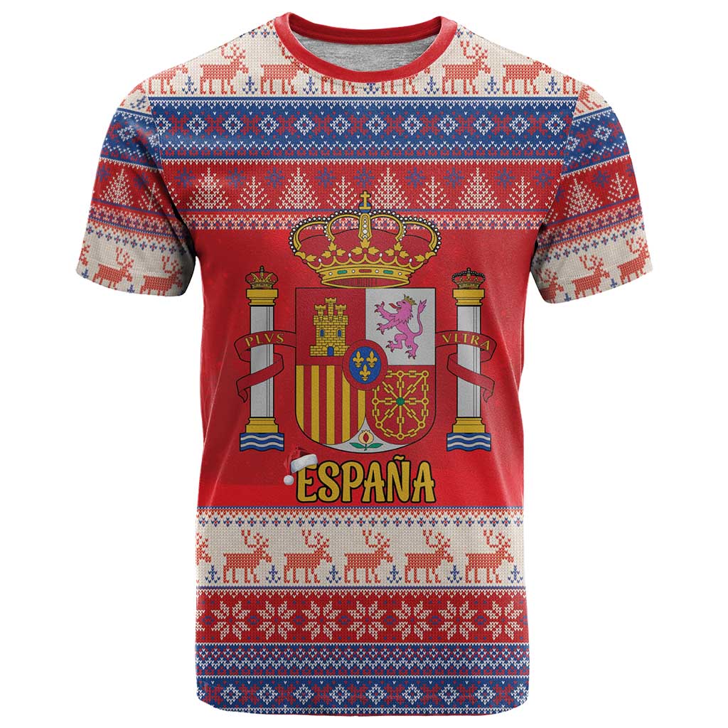 Spain Coat Of Arms Christmas T Shirt Feliz Navidad - Wonder Print Shop