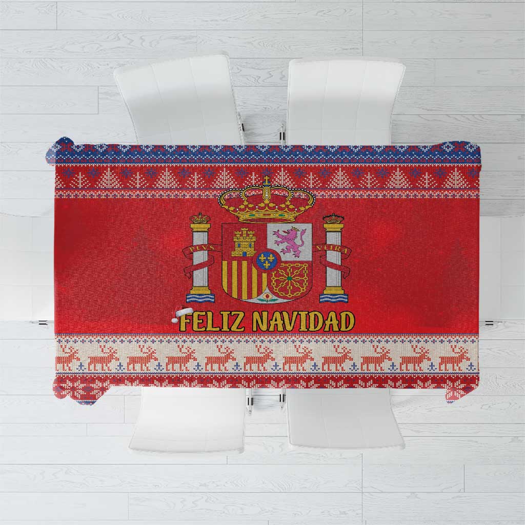 Spain Coat Of Arms Christmas Tablecloth Feliz Navidad - Wonder Print Shop