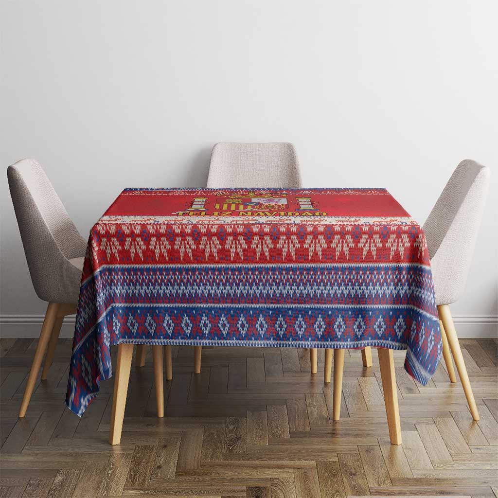 Spain Coat Of Arms Christmas Tablecloth Feliz Navidad - Wonder Print Shop