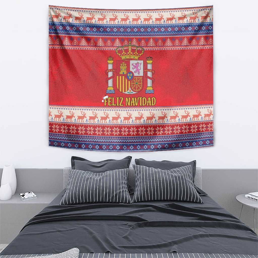 Spain Coat Of Arms Christmas Tapestry Feliz Navidad - Wonder Print Shop