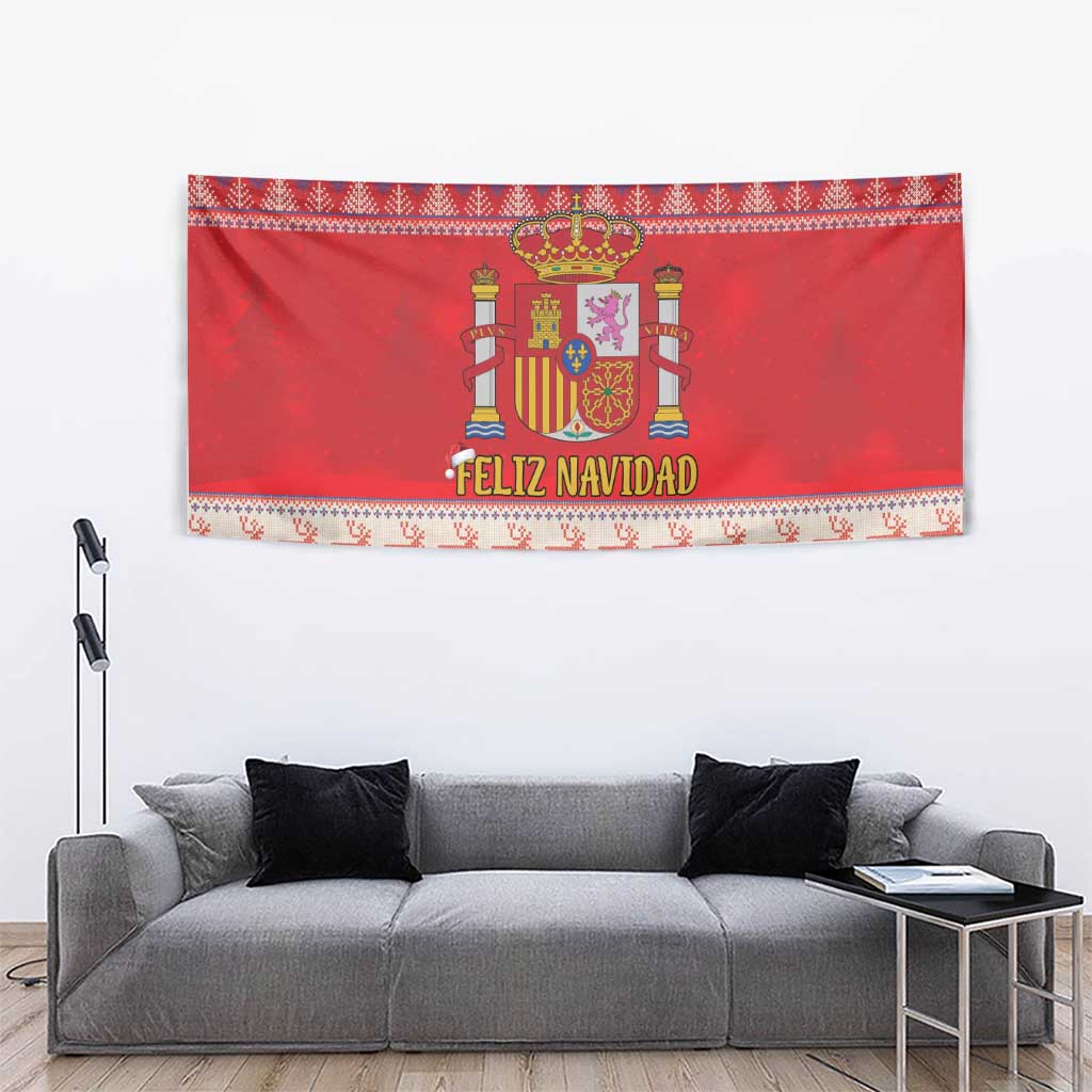 Spain Coat Of Arms Christmas Tapestry Feliz Navidad - Wonder Print Shop