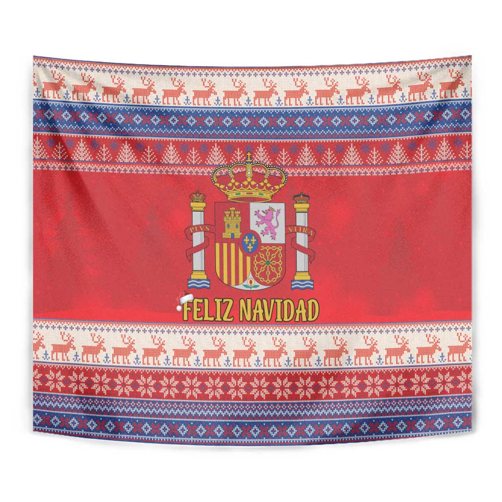 Spain Coat Of Arms Christmas Tapestry Feliz Navidad - Wonder Print Shop