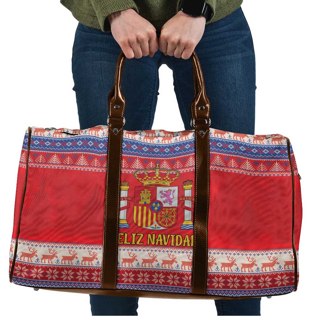 Spain Coat Of Arms Christmas Travel Bag Feliz Navidad - Wonder Print Shop