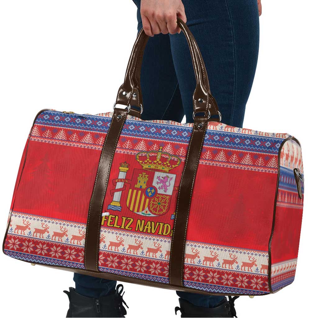 Spain Coat Of Arms Christmas Travel Bag Feliz Navidad - Wonder Print Shop