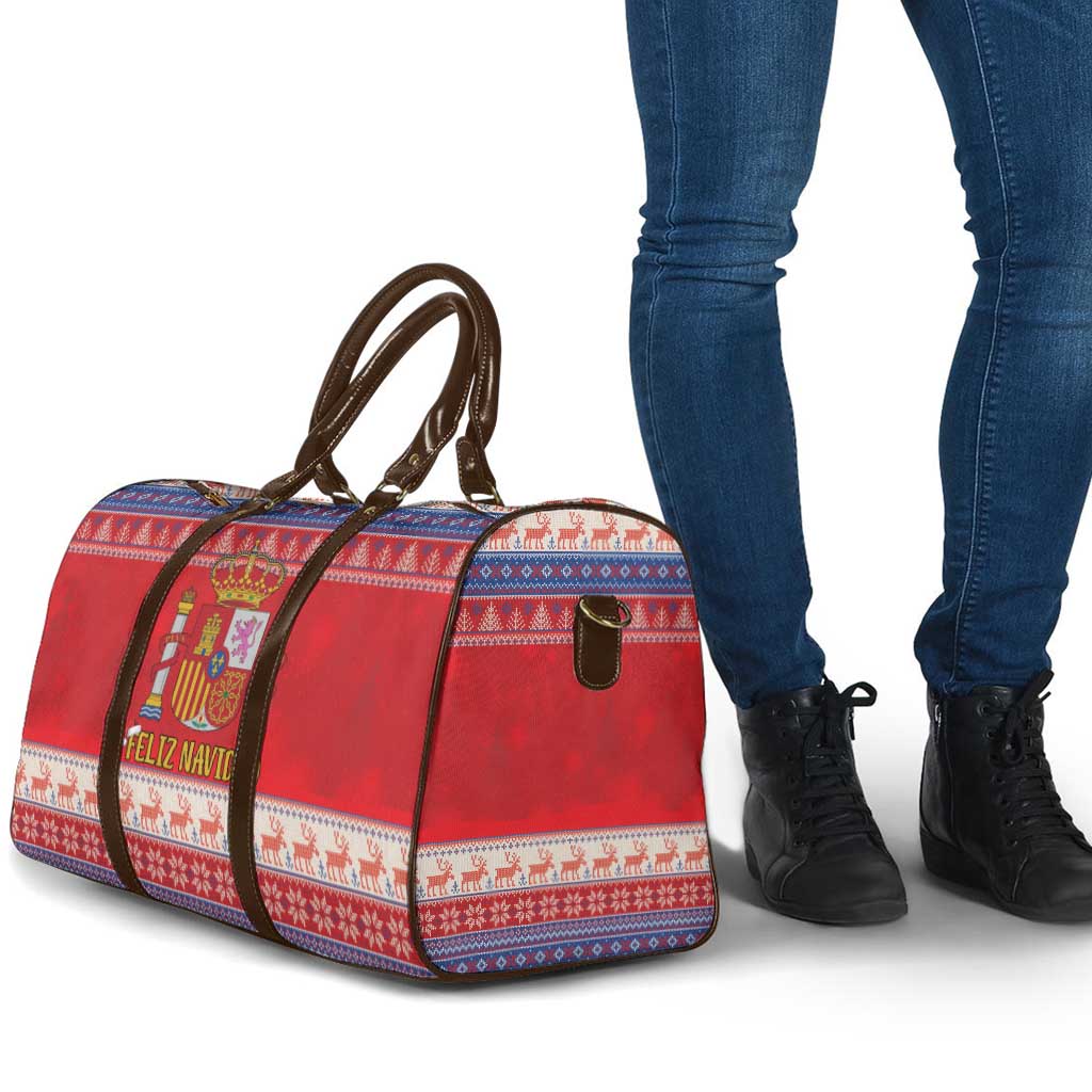 Spain Coat Of Arms Christmas Travel Bag Feliz Navidad - Wonder Print Shop