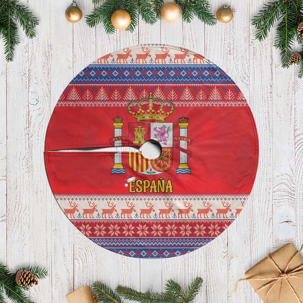 Spain Coat Of Arms Christmas Tree Skirt Feliz Navidad - Wonder Print Shop