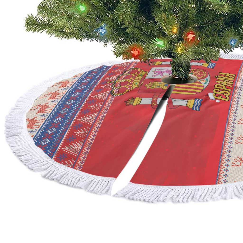 Spain Coat Of Arms Christmas Tree Skirt Feliz Navidad - Wonder Print Shop