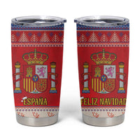 Spain Coat Of Arms Christmas Tumbler Cup Feliz Navidad - Wonder Print Shop