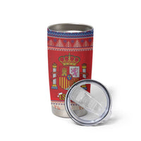 Spain Coat Of Arms Christmas Tumbler Cup Feliz Navidad - Wonder Print Shop