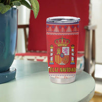 Spain Coat Of Arms Christmas Tumbler Cup Feliz Navidad - Wonder Print Shop