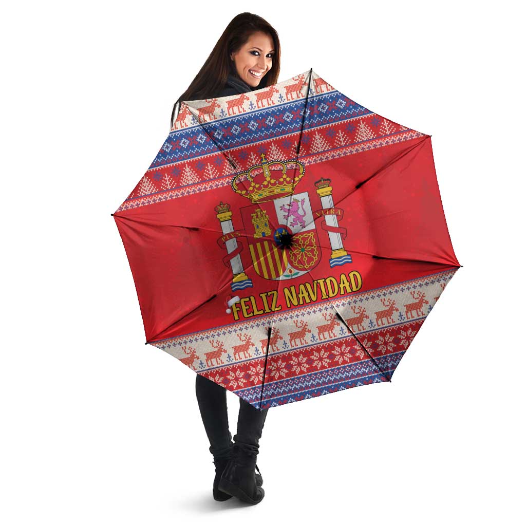 Spain Coat Of Arms Christmas Umbrella Feliz Navidad - Wonder Print Shop
