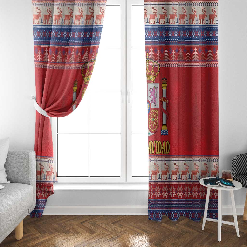 Spain Coat Of Arms Christmas Window Curtain Feliz Navidad - Wonder Print Shop
