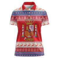 Spain Coat Of Arms Christmas Women Polo Shirt Feliz Navidad - Wonder Print Shop