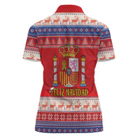 Spain Coat Of Arms Christmas Women Polo Shirt Feliz Navidad - Wonder Print Shop
