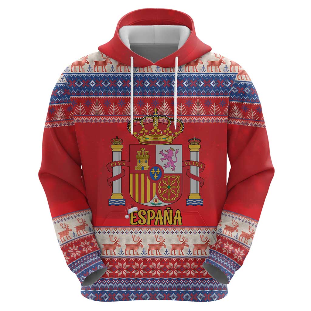 Spain Coat Of Arms Christmas Zip Hoodie Feliz Navidad - Wonder Print Shop