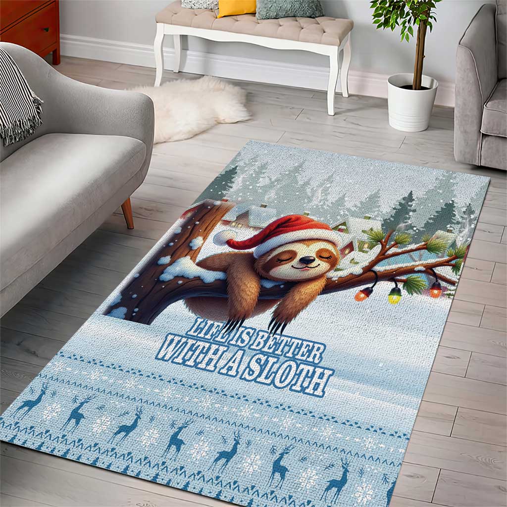 Merry Slothmas Area Rug Life Is Better With A Sloth - Wonder Print Shop