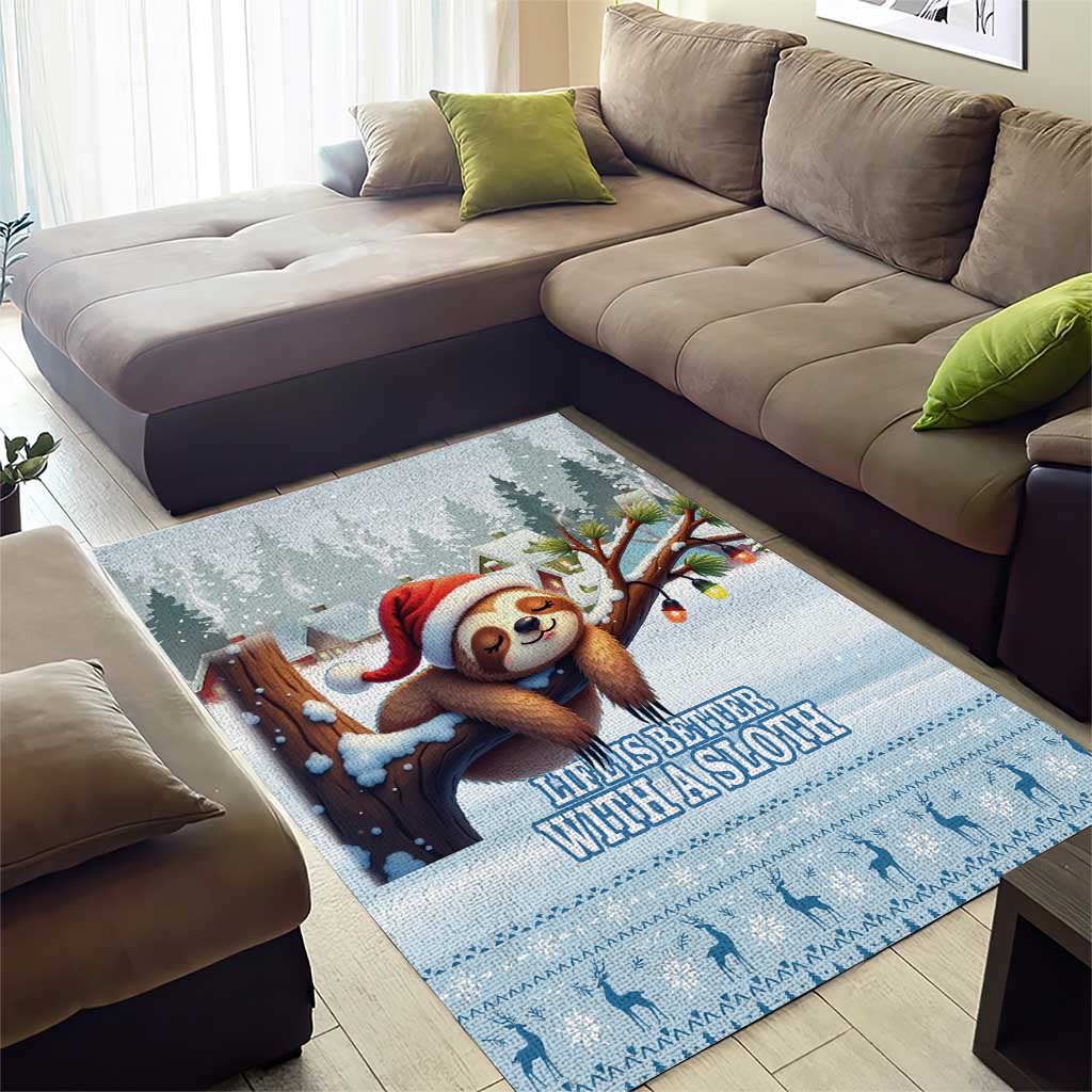 Merry Slothmas Area Rug Life Is Better With A Sloth - Wonder Print Shop
