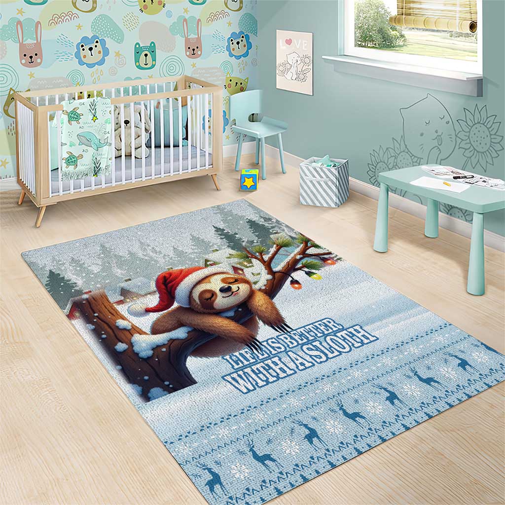 Merry Slothmas Area Rug Life Is Better With A Sloth - Wonder Print Shop