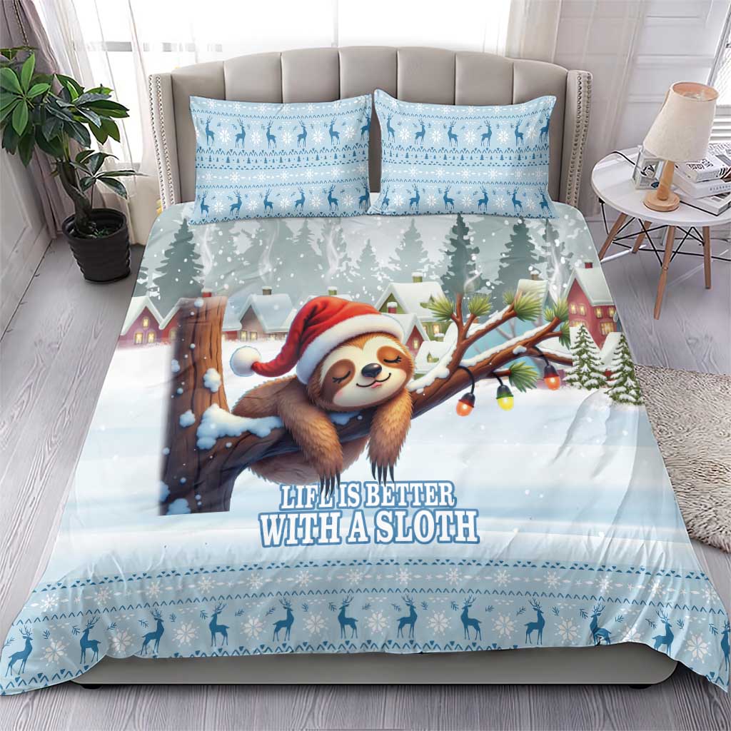 Merry Slothmas Bedding Set Life Is Better With A Sloth - Wonder Print Shop