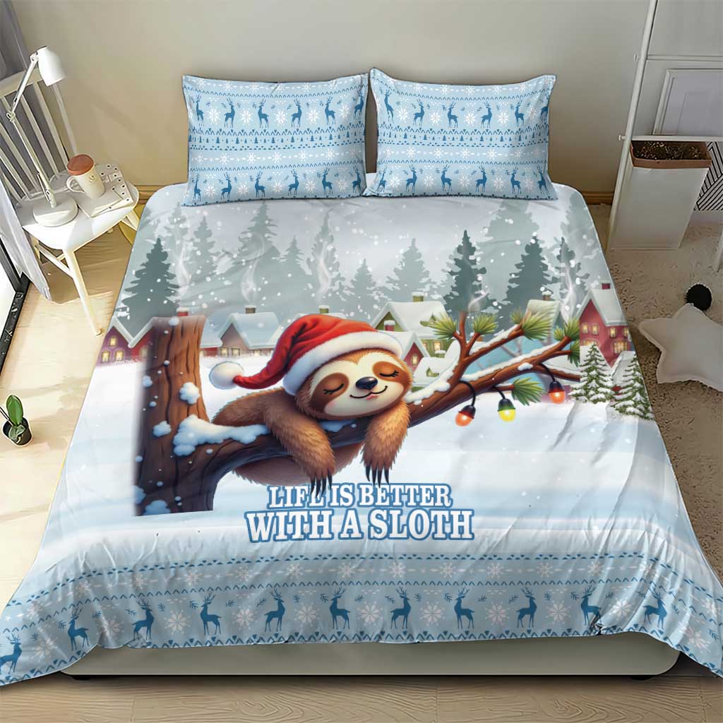Merry Slothmas Bedding Set Life Is Better With A Sloth - Wonder Print Shop
