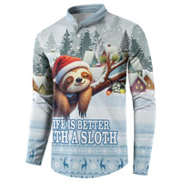 Merry Slothmas Button Sweatshirt Life Is Better With A Sloth - Wonder Print Shop