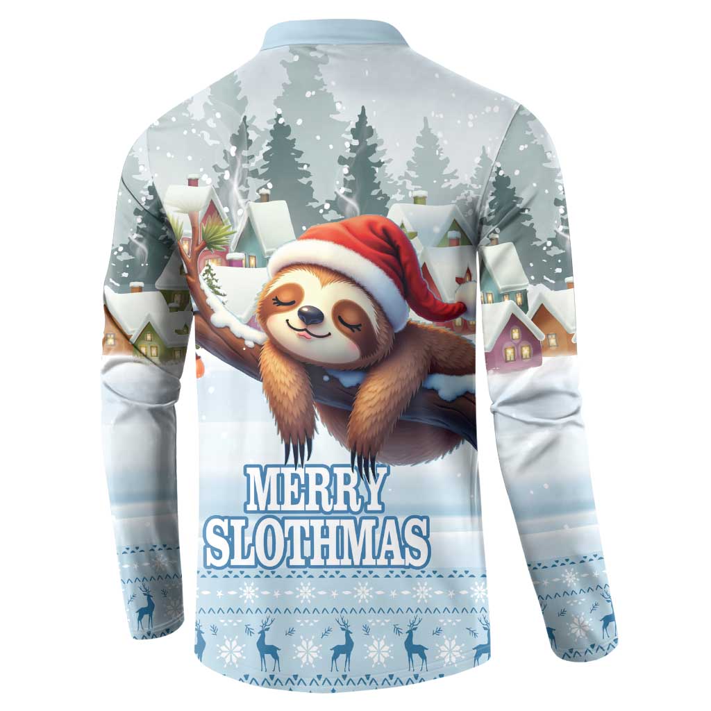 Merry Slothmas Button Sweatshirt Life Is Better With A Sloth - Wonder Print Shop