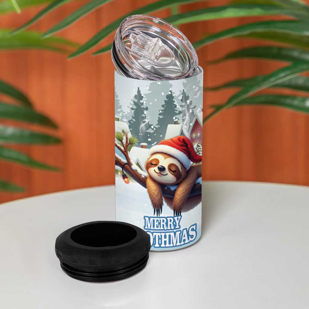 Merry Slothmas 4 in 1 Can Cooler Tumbler Life Is Better With A Sloth - Wonder Print Shop