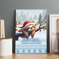Merry Slothmas Canvas Wall Art Life Is Better With A Sloth - Wonder Print Shop