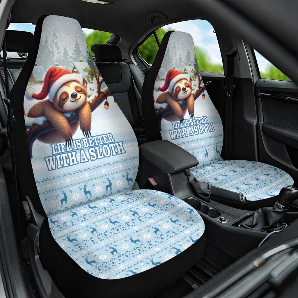 Merry Slothmas Car Seat Cover Life Is Better With A Sloth - Wonder Print Shop