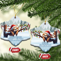 Merry Slothmas Ceramic Ornament Life Is Better With A Sloth - Wonder Print Shop