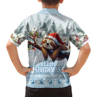 Merry Slothmas Family Matching Off The Shoulder Long Sleeve Dress and Hawaiian Shirt Life Is Better With A Sloth - Wonder Print Shop