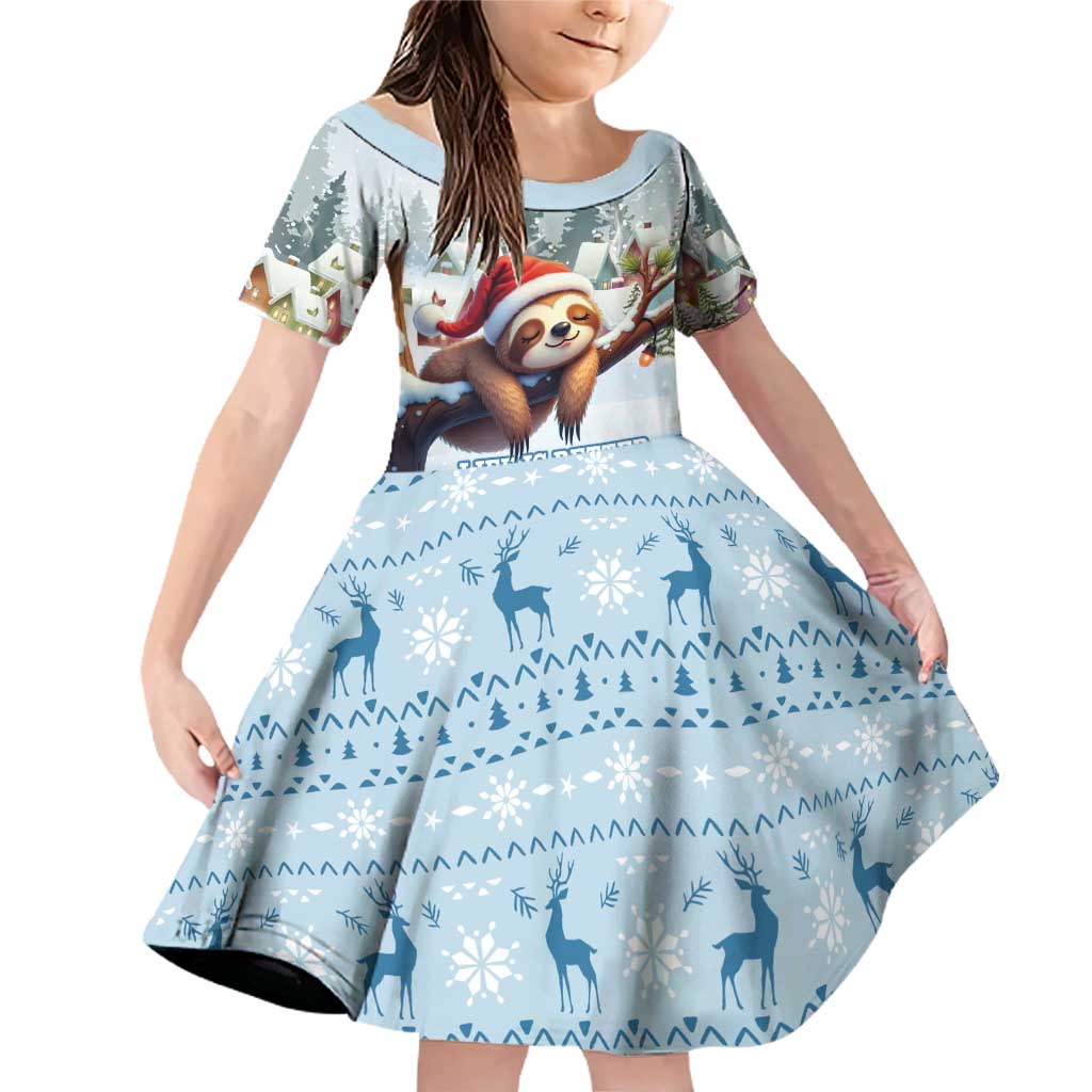 Merry Slothmas Family Matching Off Shoulder Short Dress and Hawaiian Shirt Life Is Better With A Sloth - Wonder Print Shop