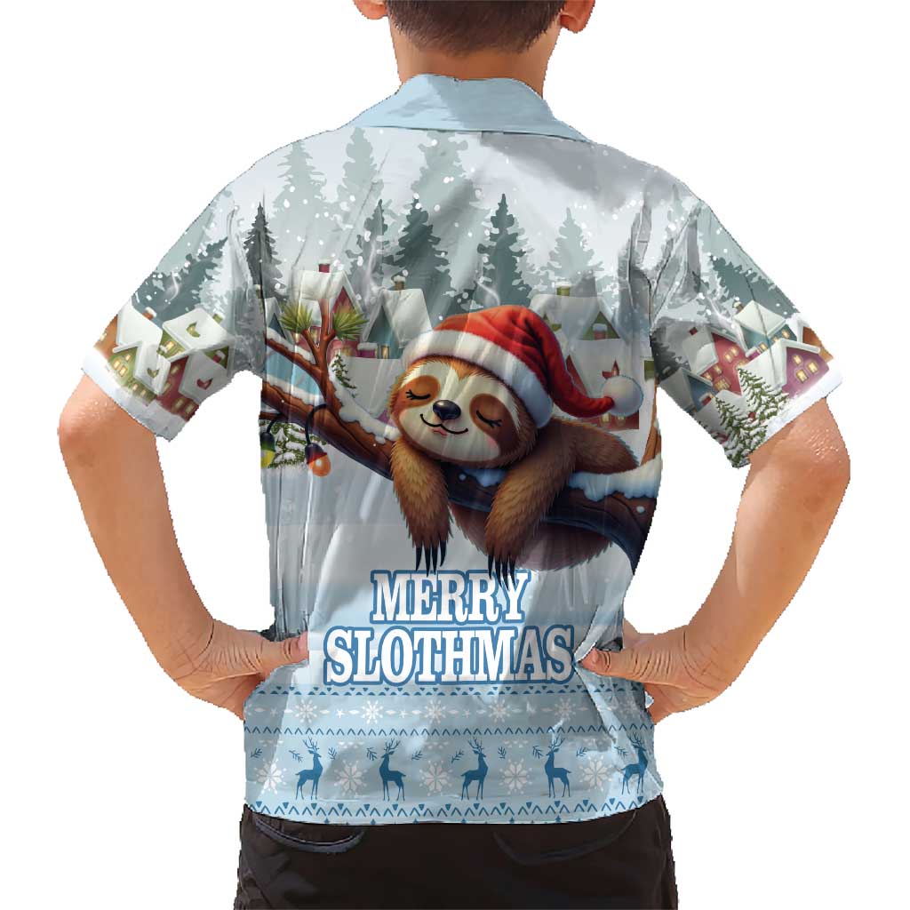 Merry Slothmas Family Matching Short Sleeve Bodycon Dress and Hawaiian Shirt Life Is Better With A Sloth - Wonder Print Shop