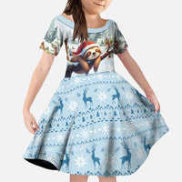 Merry Slothmas Family Matching Short Sleeve Bodycon Dress and Hawaiian Shirt Life Is Better With A Sloth - Wonder Print Shop