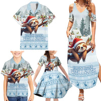 Merry Slothmas Family Matching Summer Maxi Dress and Hawaiian Shirt Life Is Better With A Sloth - Wonder Print Shop