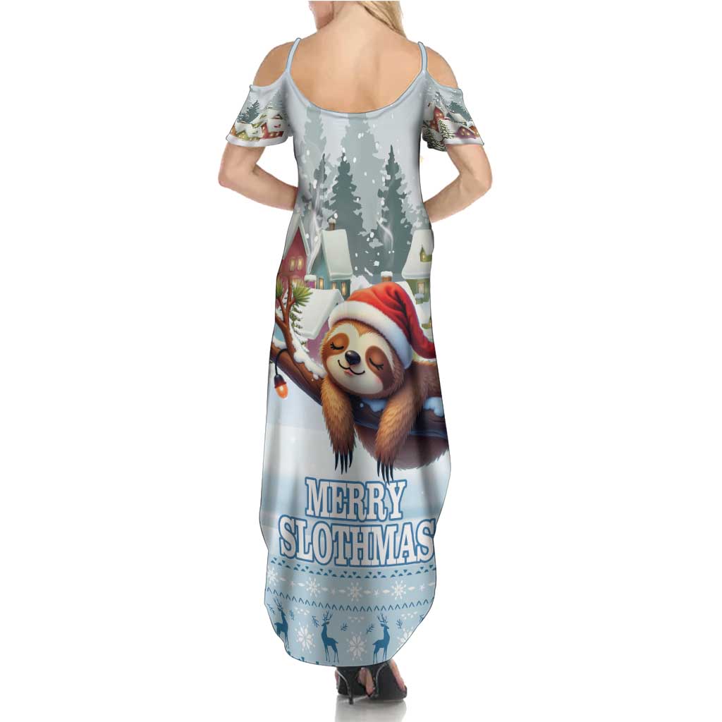 Merry Slothmas Family Matching Summer Maxi Dress and Hawaiian Shirt Life Is Better With A Sloth - Wonder Print Shop