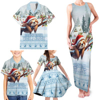 Merry Slothmas Family Matching Tank Maxi Dress and Hawaiian Shirt Life Is Better With A Sloth - Wonder Print Shop